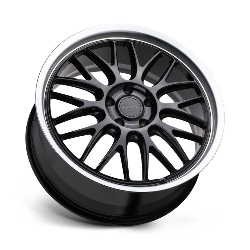 Petrol P4C 16x7 Gloss Black w/Machined Cut Lip 40mm ET 72.1mm CB 4x100