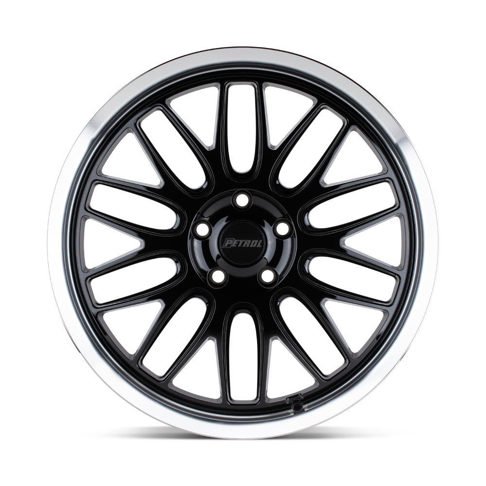 Petrol P4C 16x7 Gloss Black w/Machined Cut Lip 40mm ET 72.1mm CB 4x100