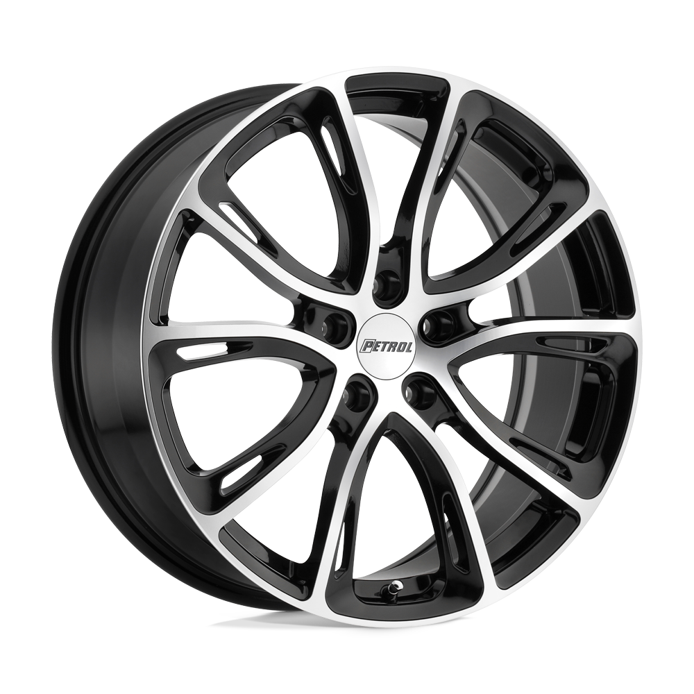 Petrol P5A 17x7.5 Gloss Black w/Machined Cut Face 35mm ET 72.1mm CB 5x100