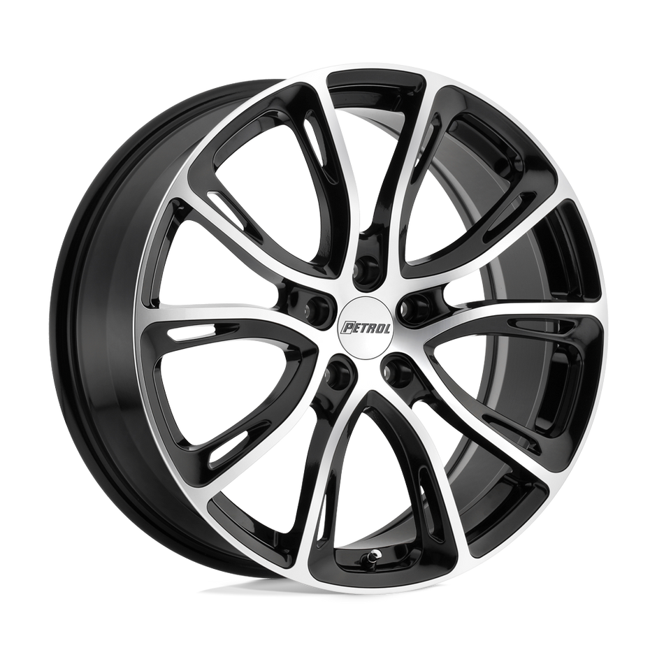 Petrol P5A 17x7.5 Gloss Black w/Machined Cut Face 35mm ET 72.1mm CB 5x100