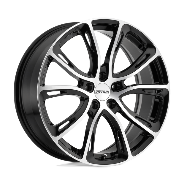 Petrol P5A 17x7.5 Gloss Black w/Machined Cut Face 35mm ET 72.1mm CB 5x100