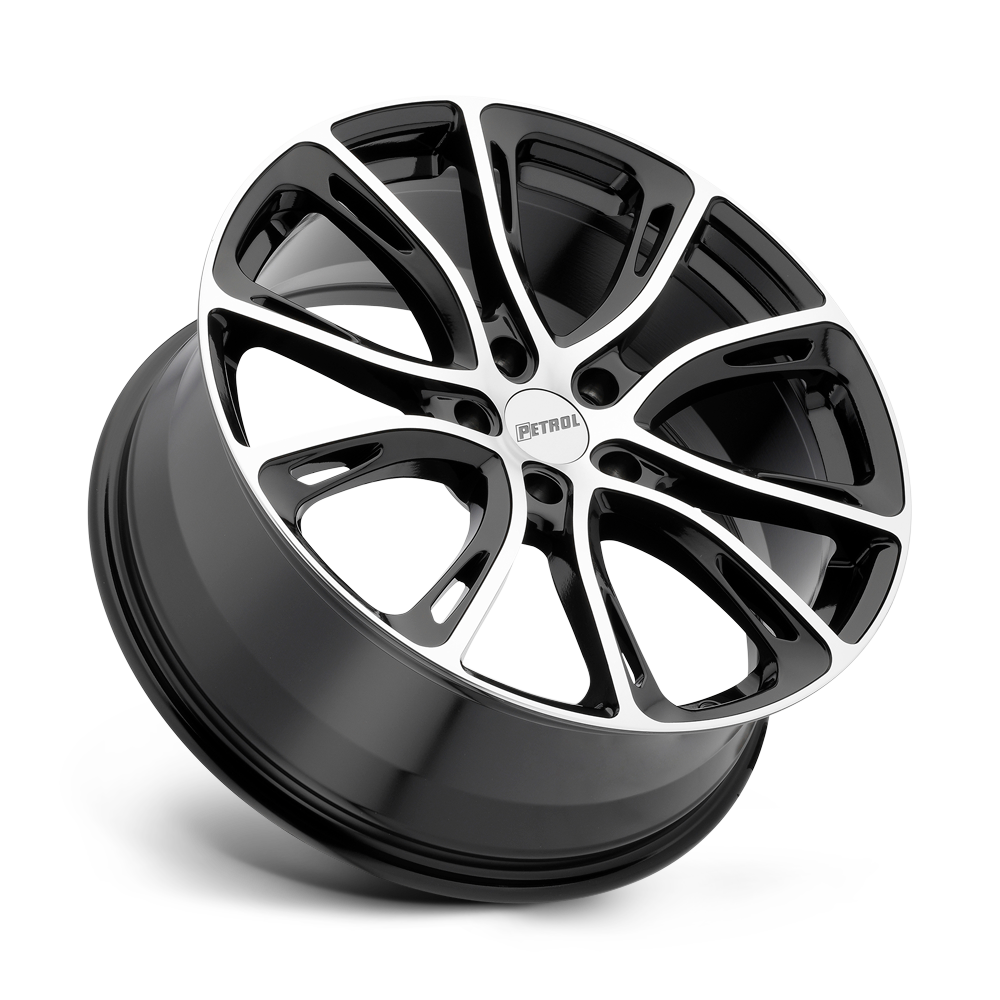 Petrol P5A 17x7.5 Gloss Black w/Machined Cut Face 35mm ET 72.1mm CB 5x100