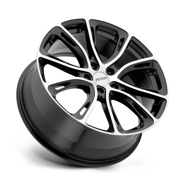 Petrol P5A 17x7.5 Gloss Black w/Machined Cut Face 35mm ET 72.1mm CB 5x100