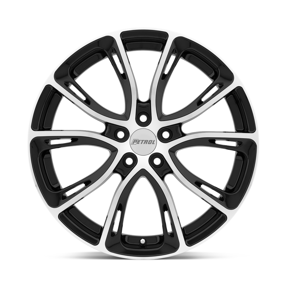 Petrol P5A 17x7.5 Gloss Black w/Machined Cut Face 35mm ET 72.1mm CB 5x100