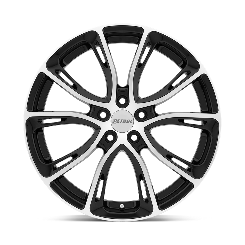 Petrol P5A 17x7.5 Gloss Black w/Machined Cut Face 35mm ET 72.1mm CB 5x100