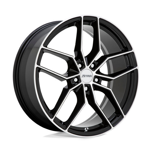 Petrol P5C 17x8 Gloss Black w/Machined Cut Face 35mm ET 76.1mm CB 5x120