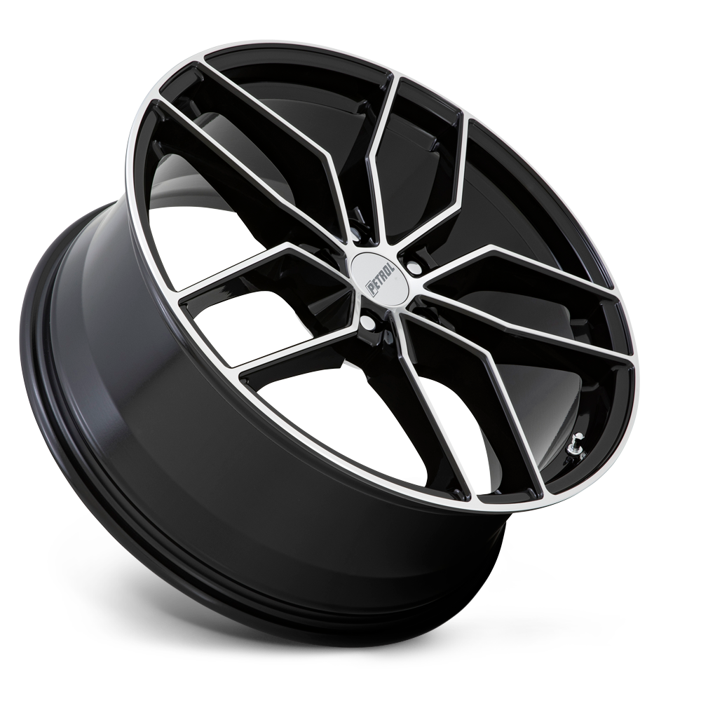 Petrol P5C 17x8 Gloss Black w/Machined Cut Face 35mm ET 76.1mm CB 5x120