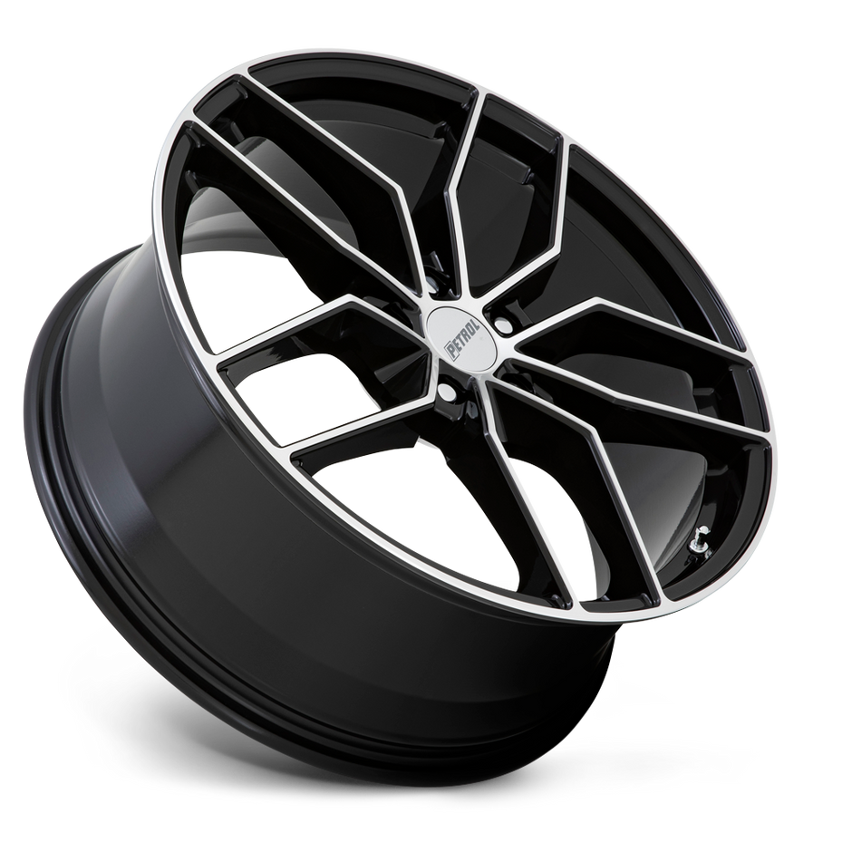 Petrol P5C 17x8 Gloss Black w/Machined Cut Face 35mm ET 76.1mm CB 5x120