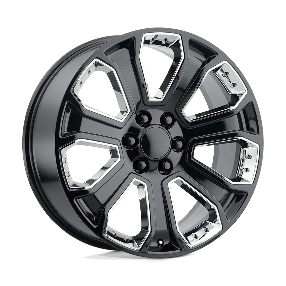Performance Replicas PR113 22x9 Gloss Black w/Chrome Accents 24mm ET 78.1mm CB 6x139.7