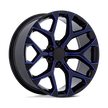 Performance Replicas PR176 22x9 Gloss Black Machined w/Blue Milled 24mm ET 78.1mm CB 6x139.7