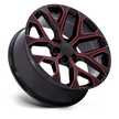 Performance Replicas PR177 22x9 Gloss Black w/Red Milled 24mm ET 78.1mm CB 6x139.7