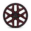 Performance Replicas PR177 22x9 Gloss Black w/Red Milled 24mm ET 78.1mm CB 6x139.7