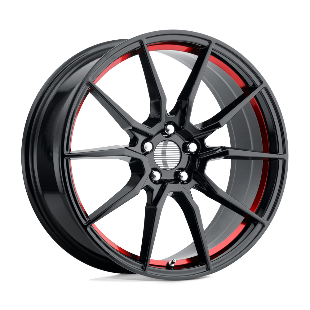 Performance Replicas PR193 20x10 Gloss Black w/Red Machined 40mm ET 70.7mm CB 5x114.3