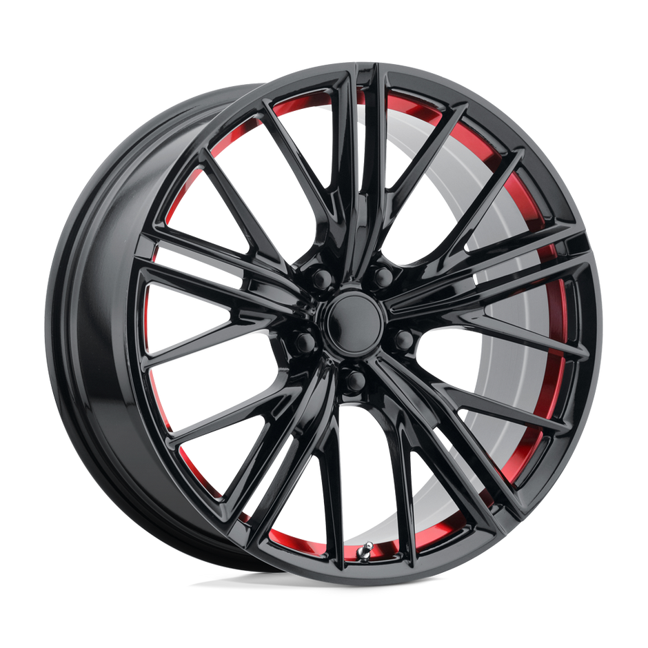 Performance Replicas PR194 20x11 Gloss Black w/Red Machined 43mm ET 67.06mm CB 5x120