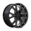 Performance Replicas PR199 22x9 Gloss Black Milled 28mm ET 78.1mm CB 6x139.7