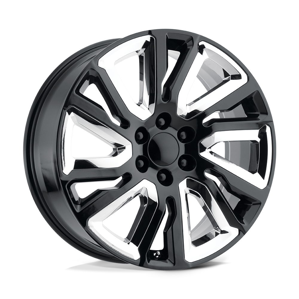 Performance Replicas PR202 22x9 Gloss Black w/Chrome Accents 28mm ET 78.1mm CB 6x139.7