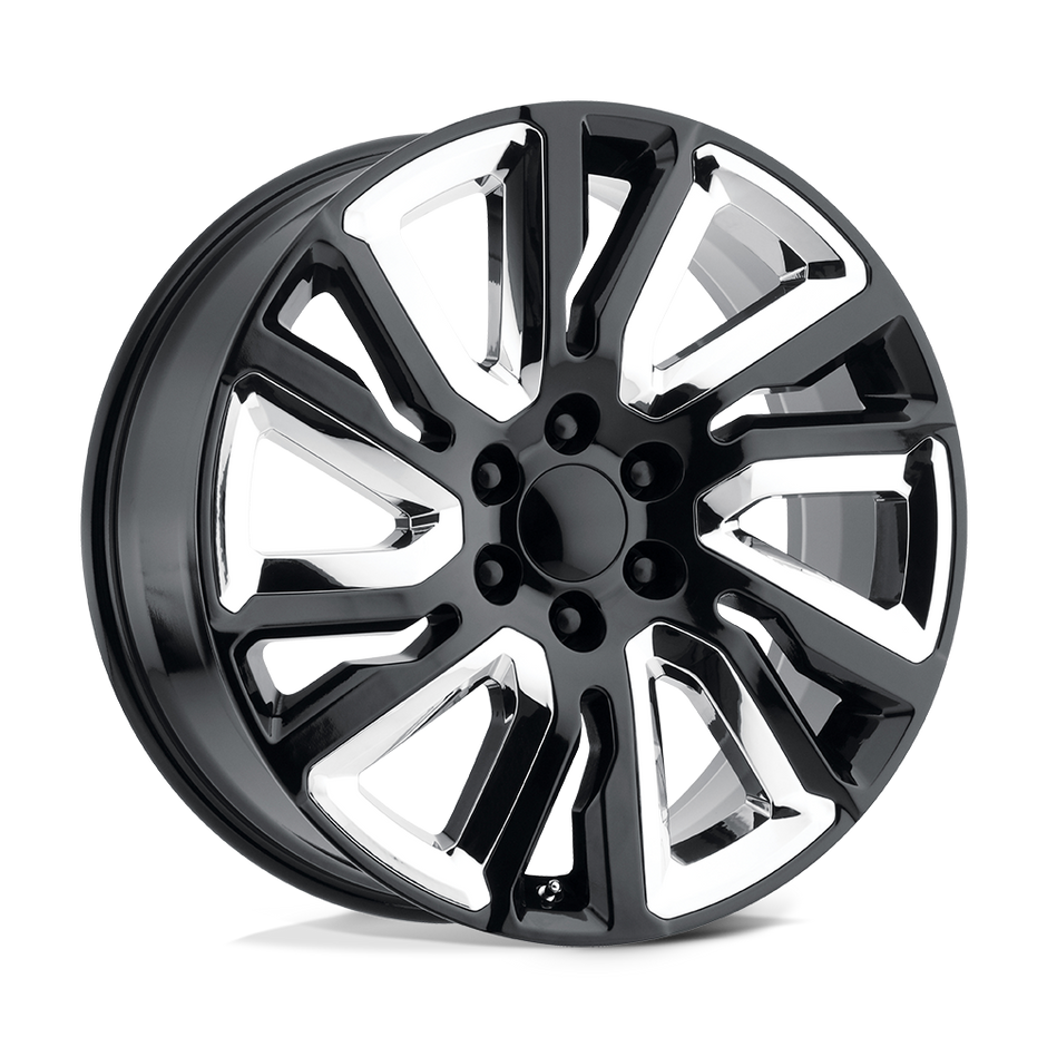 Performance Replicas PR202 22x9 Gloss Black w/Chrome Accents 28mm ET 78.1mm CB 6x139.7