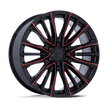 Performance Replicas PR223 22x9 Gloss Black Milled w/Red 28mm ET 78.1mm CB 6x139.7