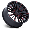 Performance Replicas PR223 22x9 Gloss Black Milled w/Red 28mm ET 78.1mm CB 6x139.7