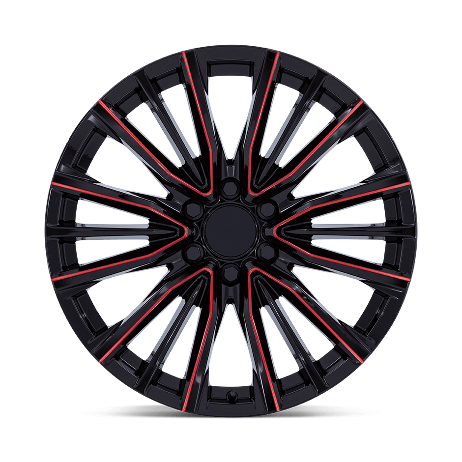 Performance Replicas PR223 22x9 Gloss Black Milled w/Red 28mm ET 78.1mm CB 6x139.7