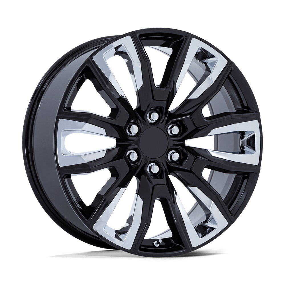 Performance Replicas PR225 22x9 Gloss Black w/Chrome Accents 28mm ET 78.1mm CB 6x139.7