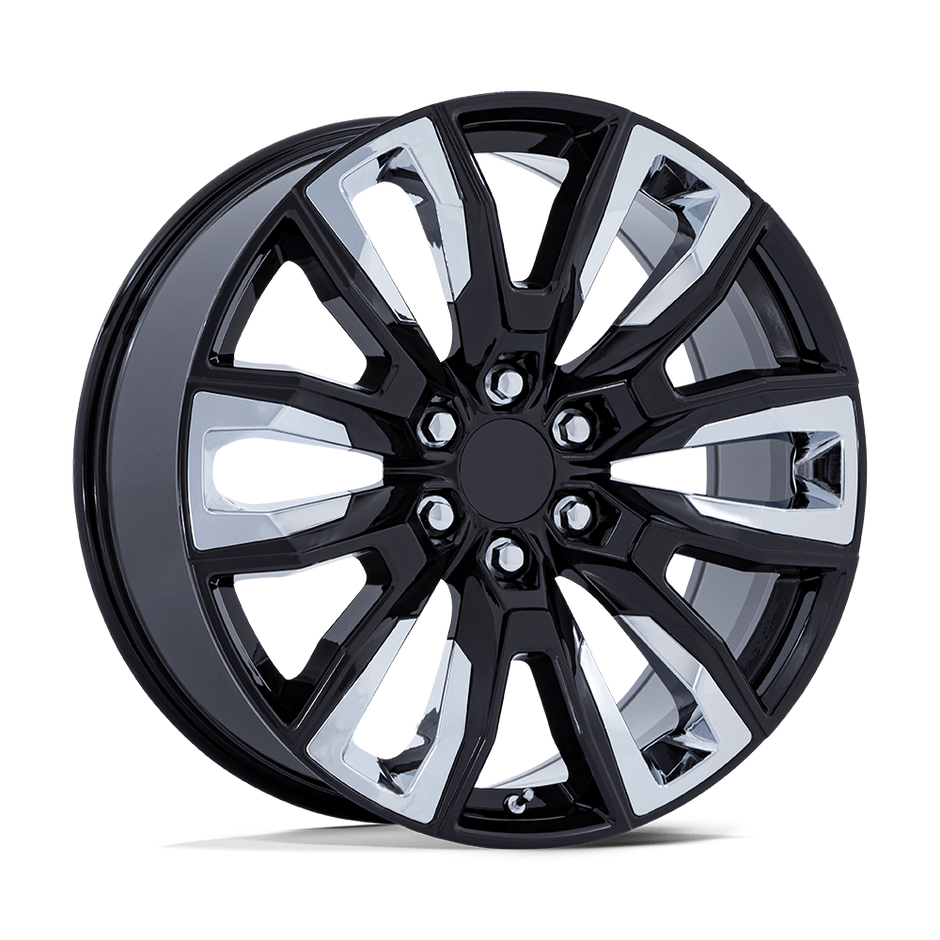 Performance Replicas PR225 22x9 Gloss Black w/Chrome Accents 28mm ET 78.1mm CB 6x139.7