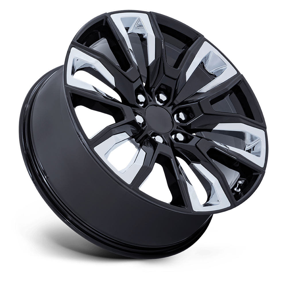 Performance Replicas PR225 22x9 Gloss Black w/Chrome Accents 28mm ET 78.1mm CB 6x139.7