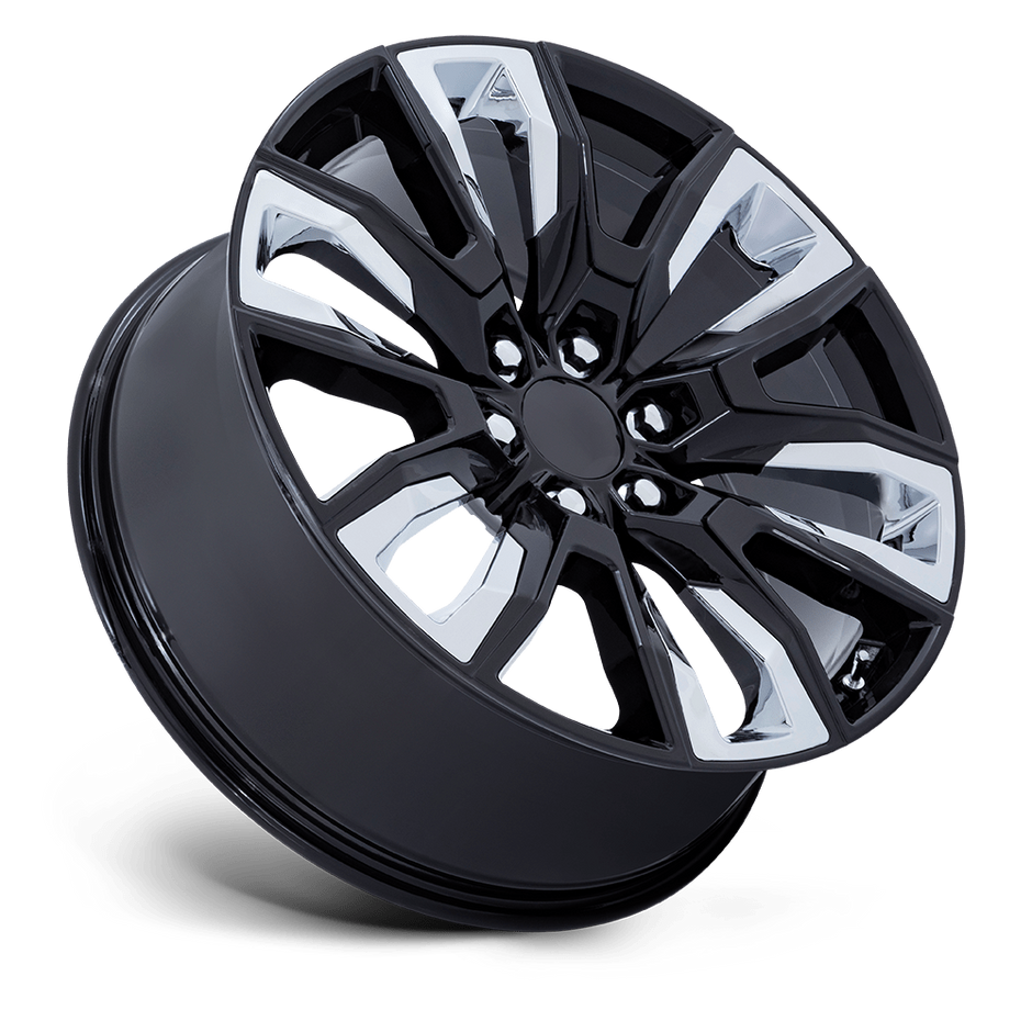 Performance Replicas PR225 22x9 Gloss Black w/Chrome Accents 28mm ET 78.1mm CB 6x139.7