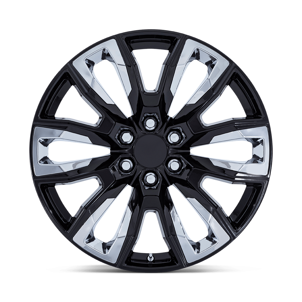 Performance Replicas PR225 22x9 Gloss Black w/Chrome Accents 28mm ET 78.1mm CB 6x139.7