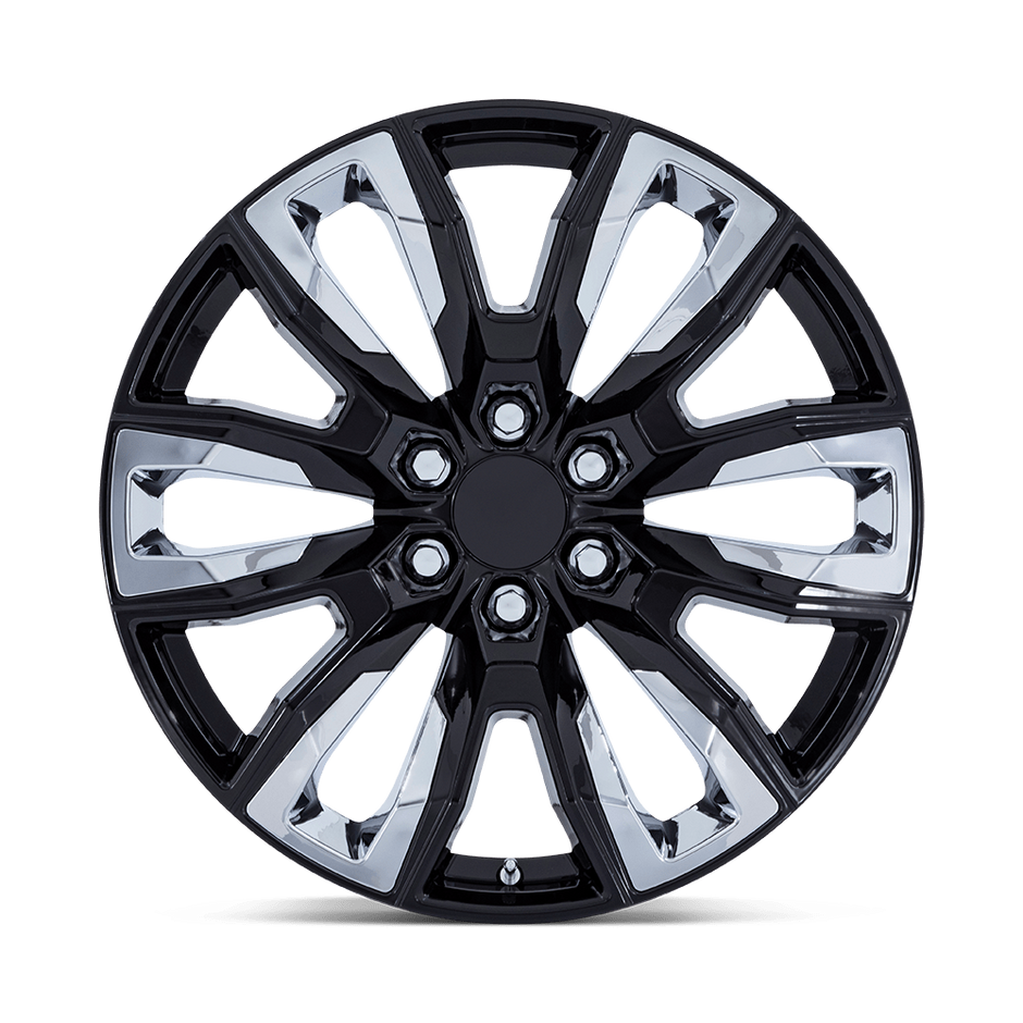 Performance Replicas PR225 22x9 Gloss Black w/Chrome Accents 28mm ET 78.1mm CB 6x139.7