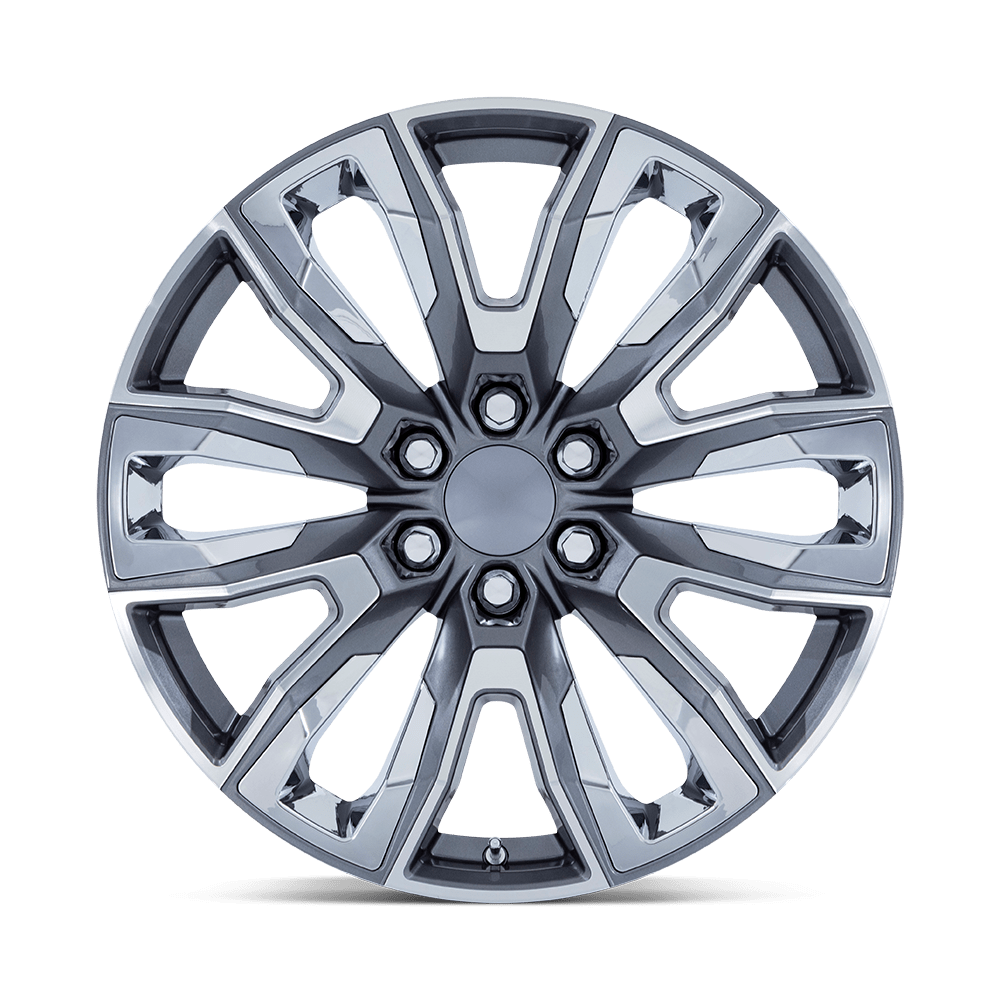 Performance Replicas PR225 22x9 Gloss Gunmetal Machined w/Chrome Accents 28mm ET 78.1mm CB 6x139.7