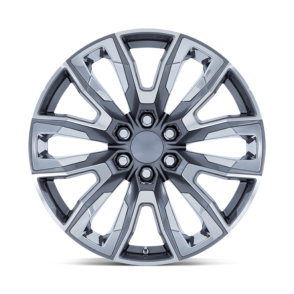Performance Replicas PR225 22x9 Gloss Gunmetal Machined w/Chrome Accents 28mm ET 78.1mm CB 6x139.7