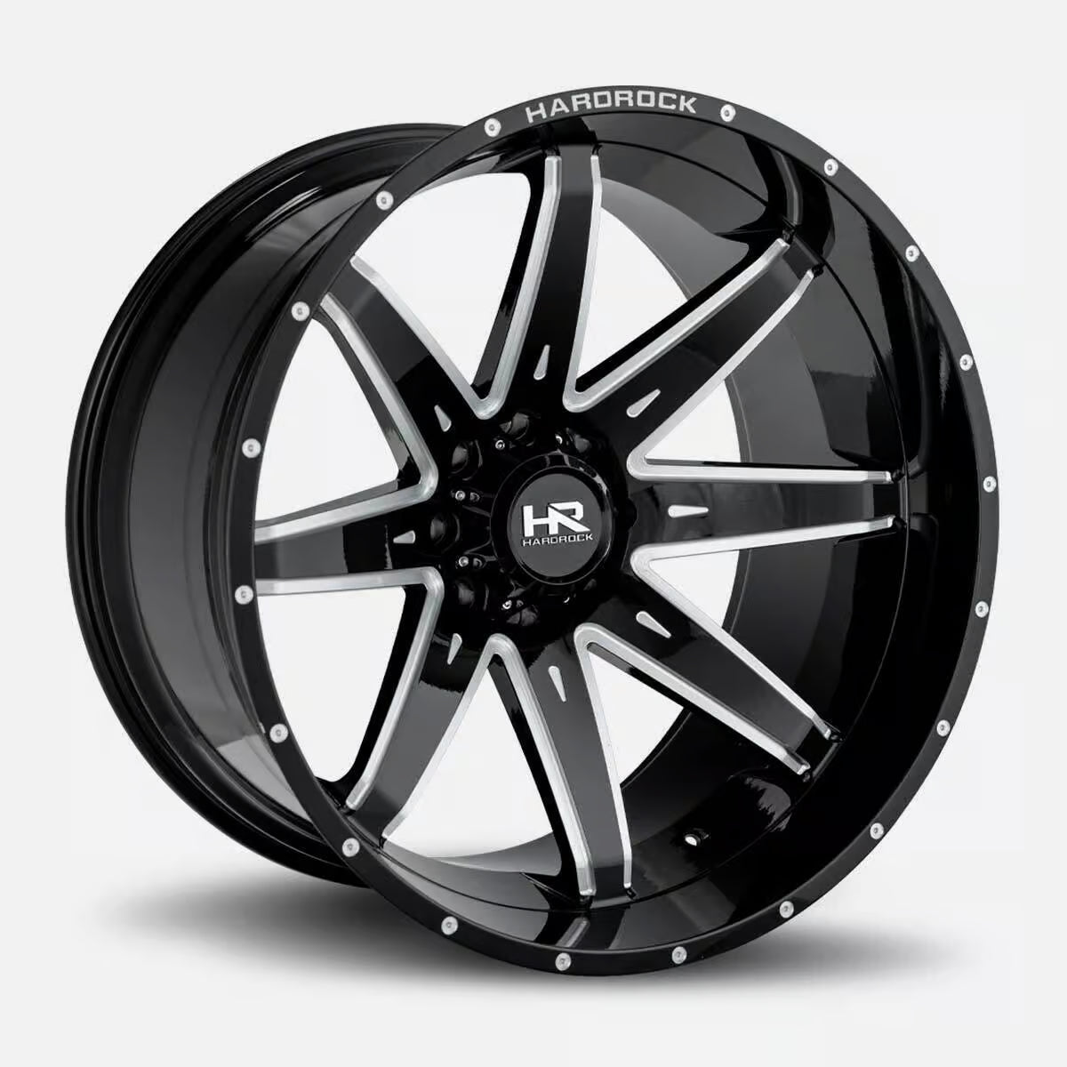 Hardrock Offroad Painkiller Xposed 22x12 Gloss Black Milled -44mm ET 108mm CB 6x139.7 wheel