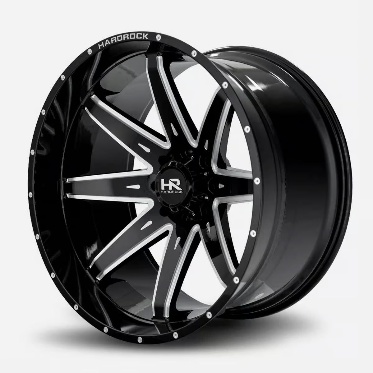 Hardrock Offroad Painkiller Xposed 22x12 Gloss Black Milled -44mm ET 87mm CB 5x139.7 wheel