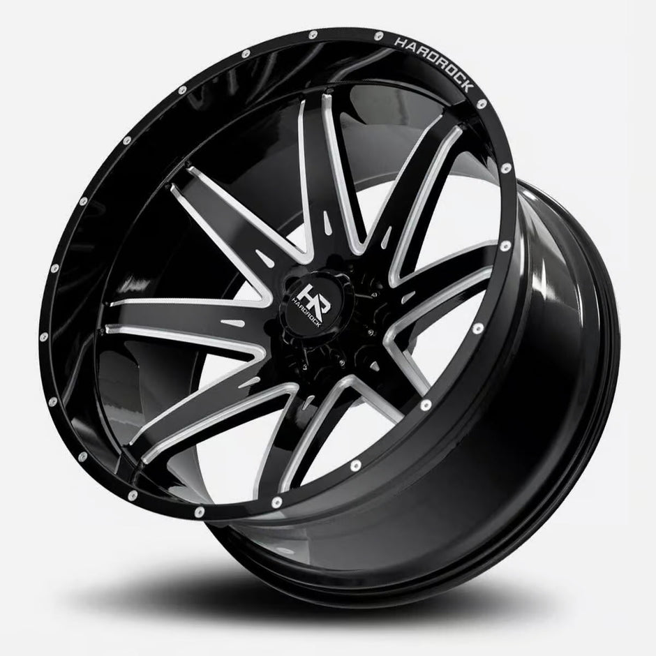 Hardrock Offroad Painkiller Xposed 20x10 Gloss Black Milled -19mm ET 87mm CB 5x139.7 wheel