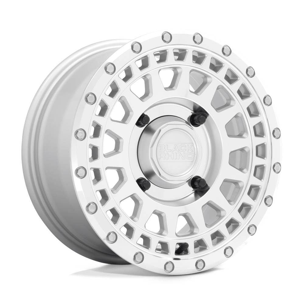 Black Rhino Hard Alloys Parker UTV 14x7 Silver w/Mirror Cut Face 36mm ET 80.2mm CB 4x110