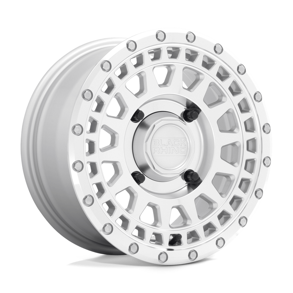 Black Rhino Hard Alloys Parker UTV 14x7 Silver w/Mirror Cut Face 36mm ET 80.2mm CB 4x110
