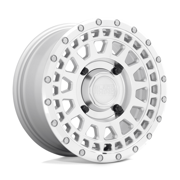 Black Rhino Hard Alloys Parker UTV 14x7 Silver w/Mirror Cut Face 36mm ET 80.2mm CB 4x110