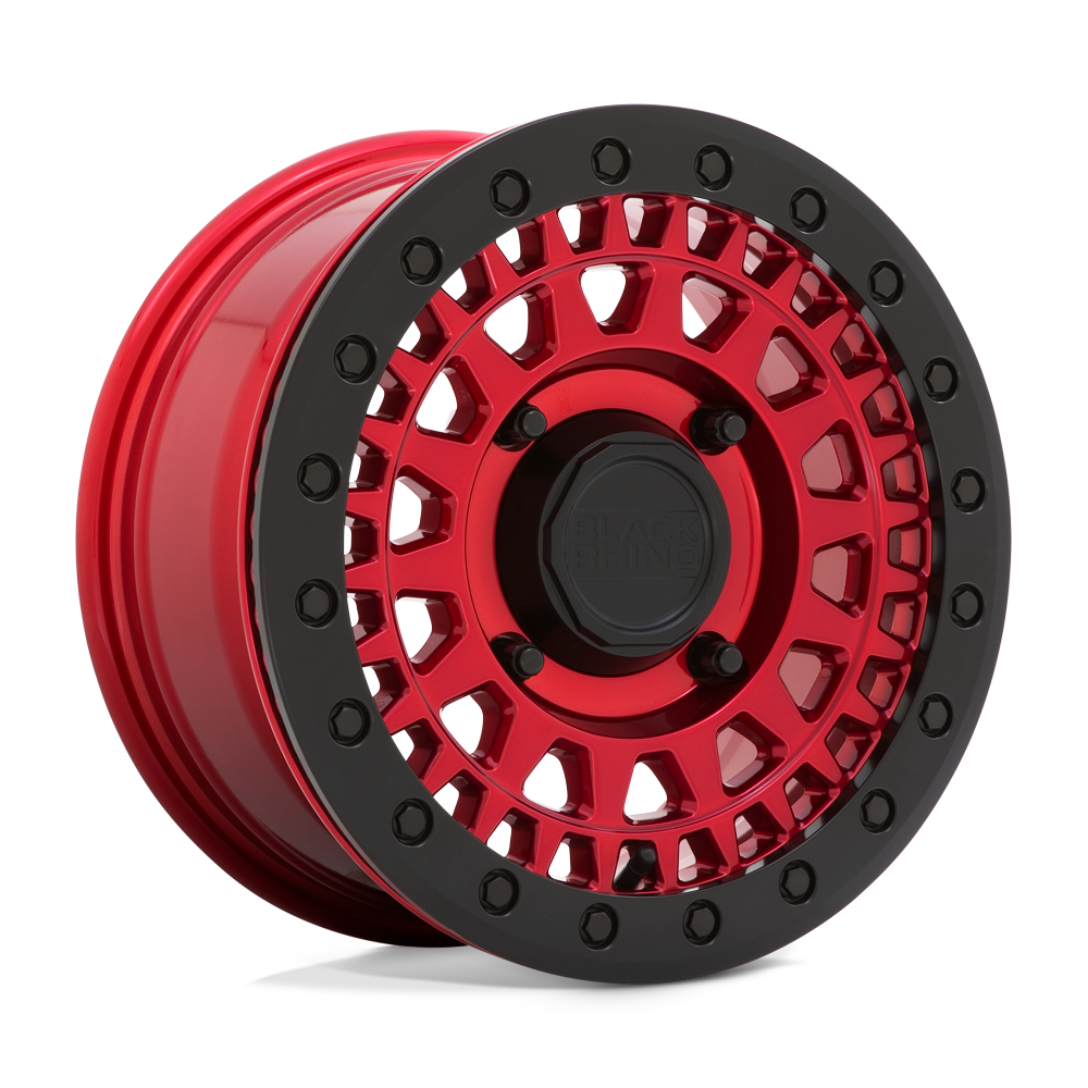 Black Rhino Hard Alloys Parker UTV Beadlock 14x7 Candy Red w/Black Bead Ring 36mm ET 80.2mm CB 4x110
