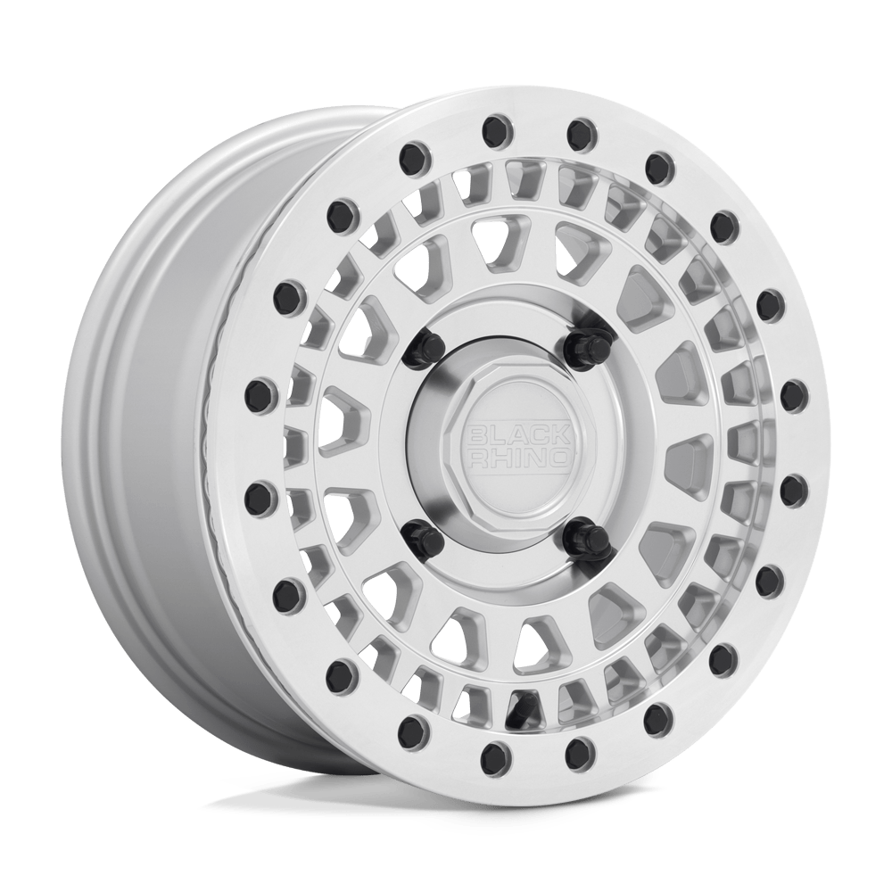 Black Rhino Hard Alloys Parker UTV Beadlock 14x7 Silver w/Mirror Cut Face 36mm ET 80.2mm CB 4x110