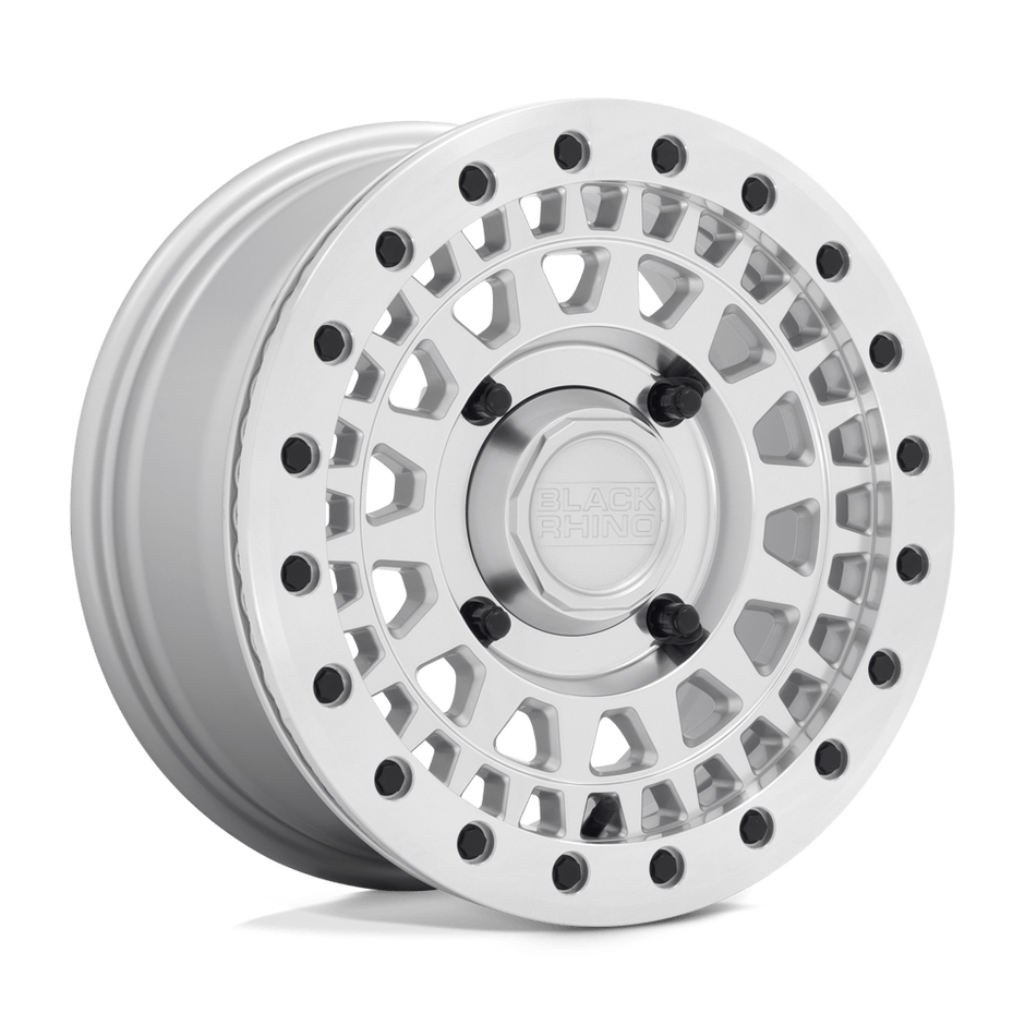 Black Rhino Hard Alloys Parker UTV Beadlock 14x7 Silver w/Mirror Cut Face 36mm ET 80.2mm CB 4x110