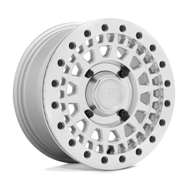 Black Rhino Hard Alloys Parker UTV Beadlock 14x7 Silver w/Mirror Cut Face 36mm ET 80.2mm CB 4x110