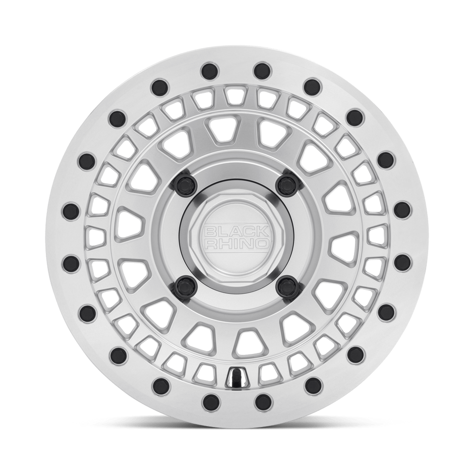 Black Rhino Hard Alloys Parker UTV Beadlock 14x7 Silver w/Mirror Cut Face 36mm ET 80.2mm CB 4x110