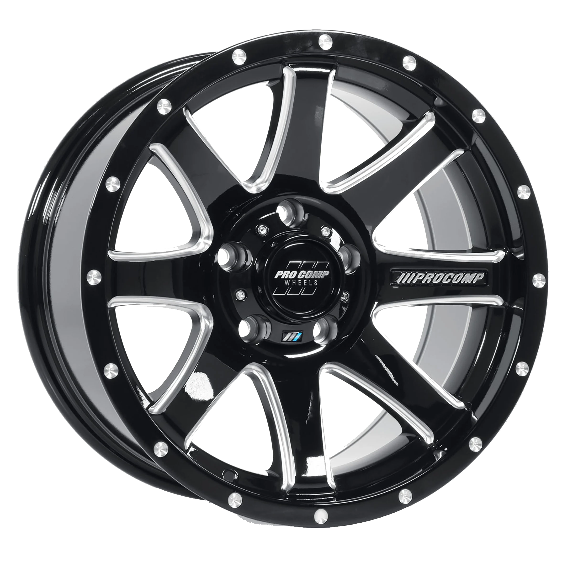 Pro Comp Alloys PA076 Patriot 17x9 Gloss Black Machined -6mm ET 71.5mm CB 5x127