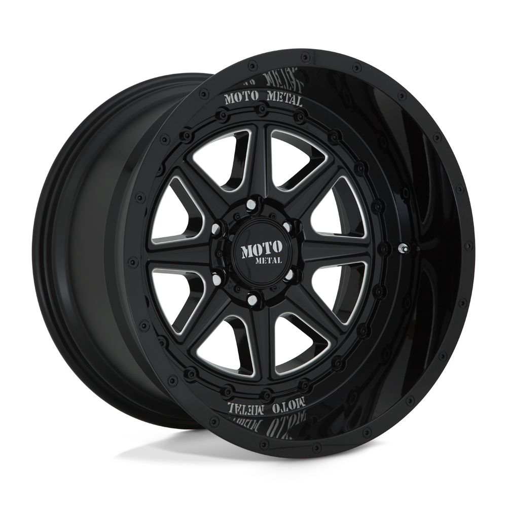 Moto Metal MO801 Phantom 20x10 Gloss Black Milled -18mm ET 71.5mm CB 5x127