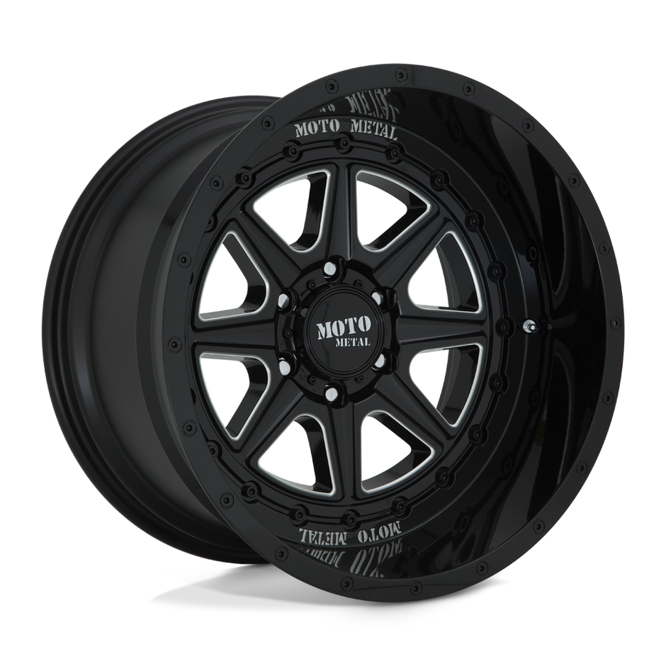 Moto Metal MO801 Phantom 20x10 Gloss Black Milled -18mm ET 71.5mm CB 5x127