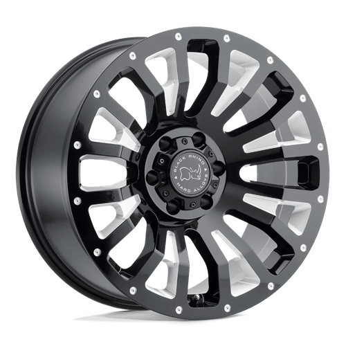 Black Rhino Hard Alloys Pinatubo 20x12 Gloss Black Milled -44mm ET 112.1mm CB 6x139.7