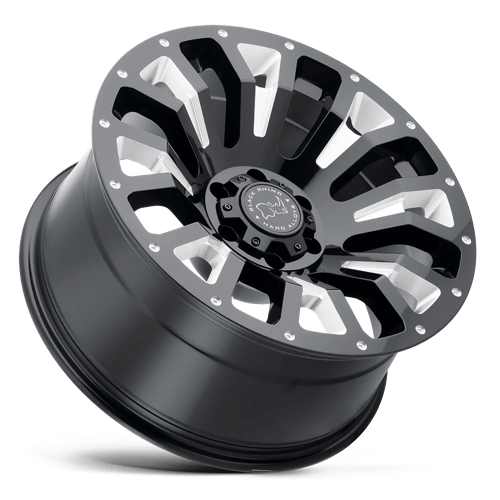 Black Rhino Hard Alloys Pinatubo 20x12 Gloss Black Milled -44mm ET 112.1mm CB 6x139.7