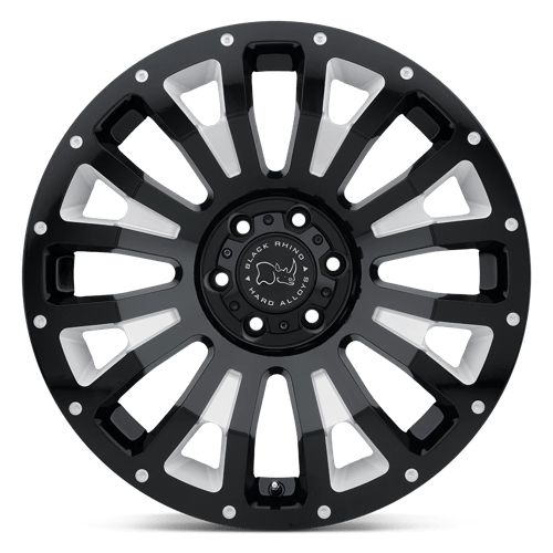 Black Rhino Hard Alloys Pinatubo 20x12 Gloss Black Milled -44mm ET 112.1mm CB 6x139.7