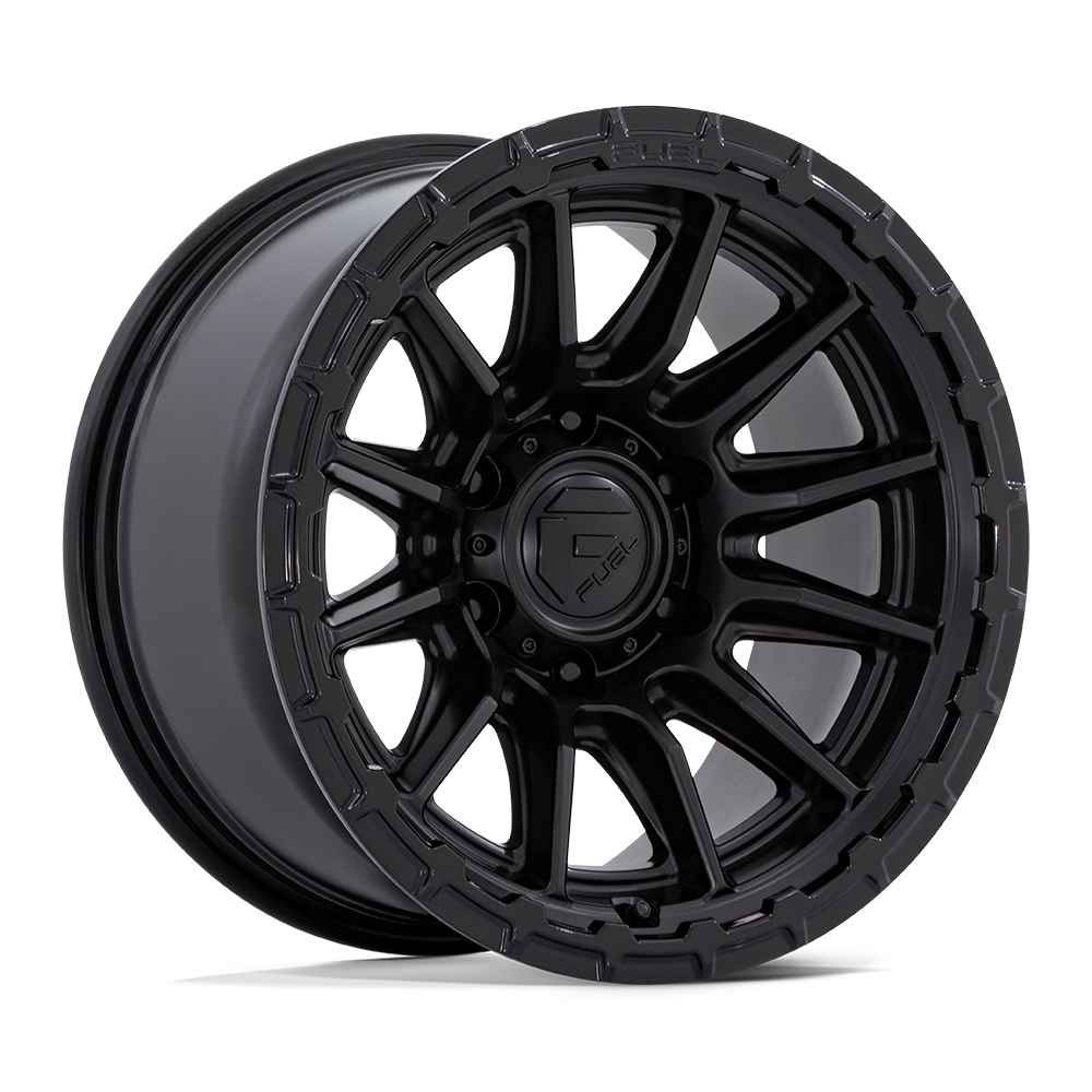 Fuel Wheels FC866 Piston 17x8.5 Blackout w/Gloss Black Lip 25mm ET 72.56mm CB 5x114.3